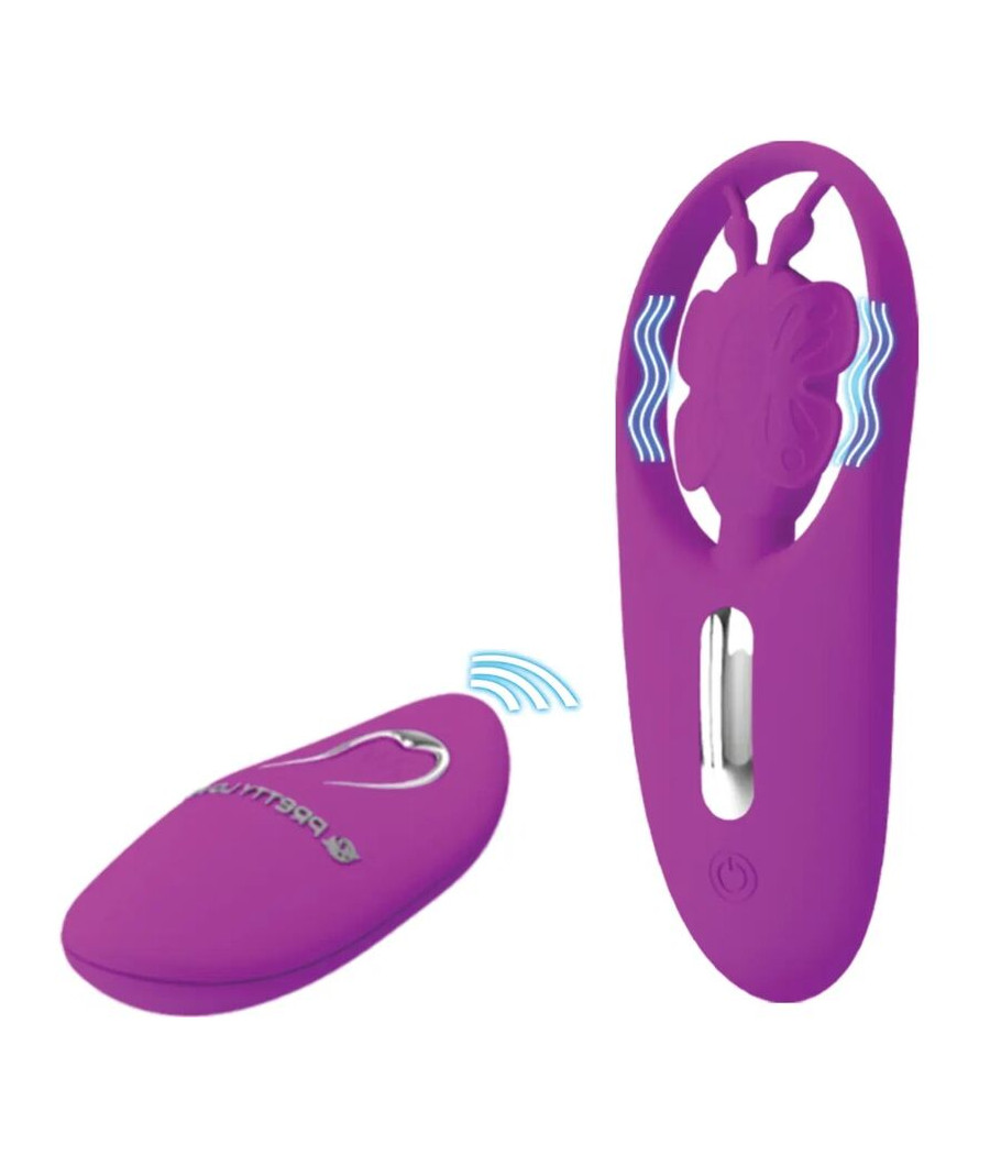 PRETTY LOVE - DANCING BUTTERFLY ESTIMULADOR PARA BRAGUITA CON CONTROL REMOTO LILA