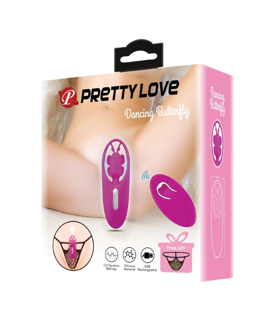 PRETTY LOVE - DANCING BUTTERFLY ESTIMULADOR PARA BRAGUITA CON CONTROL REMOTO LILA