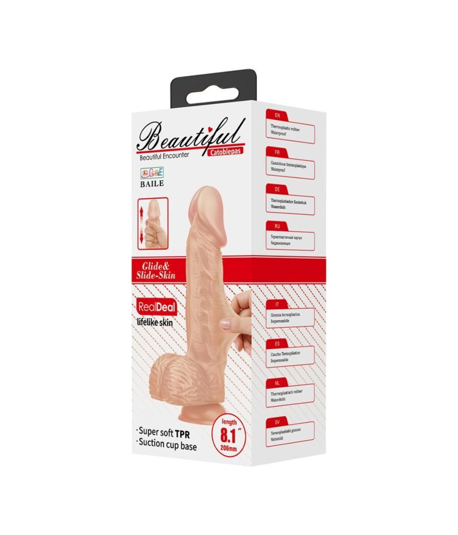 BAILE - BEAUTIFUL ENCOUNTER CATOBLEPAS DILDO REALÍSTICO FLEXIBLE 20.6 CM NATURAL
