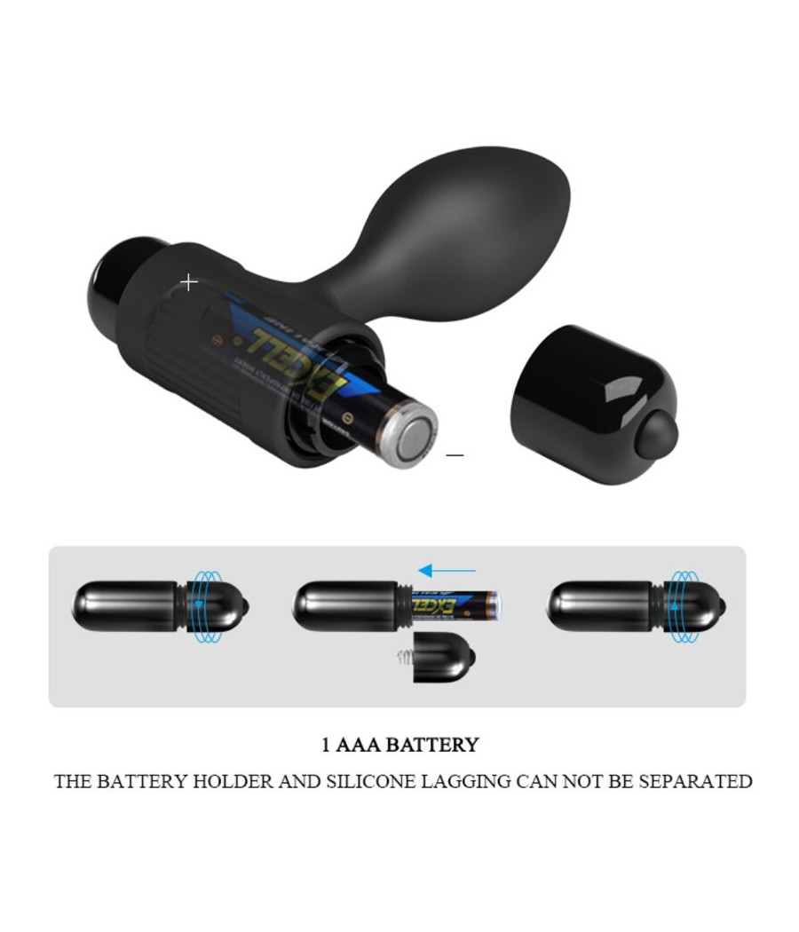 PRETTY LOVE - VIBRA BUTT 10 VIBRATIONS ANAL PLUG BLACK