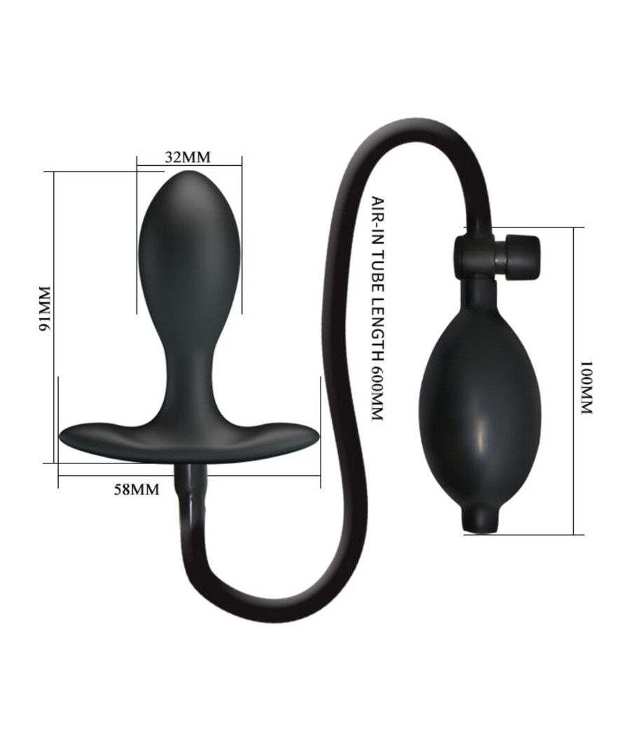 PRETTY LOVE - PLUG ANALE GONFIABILE NERO