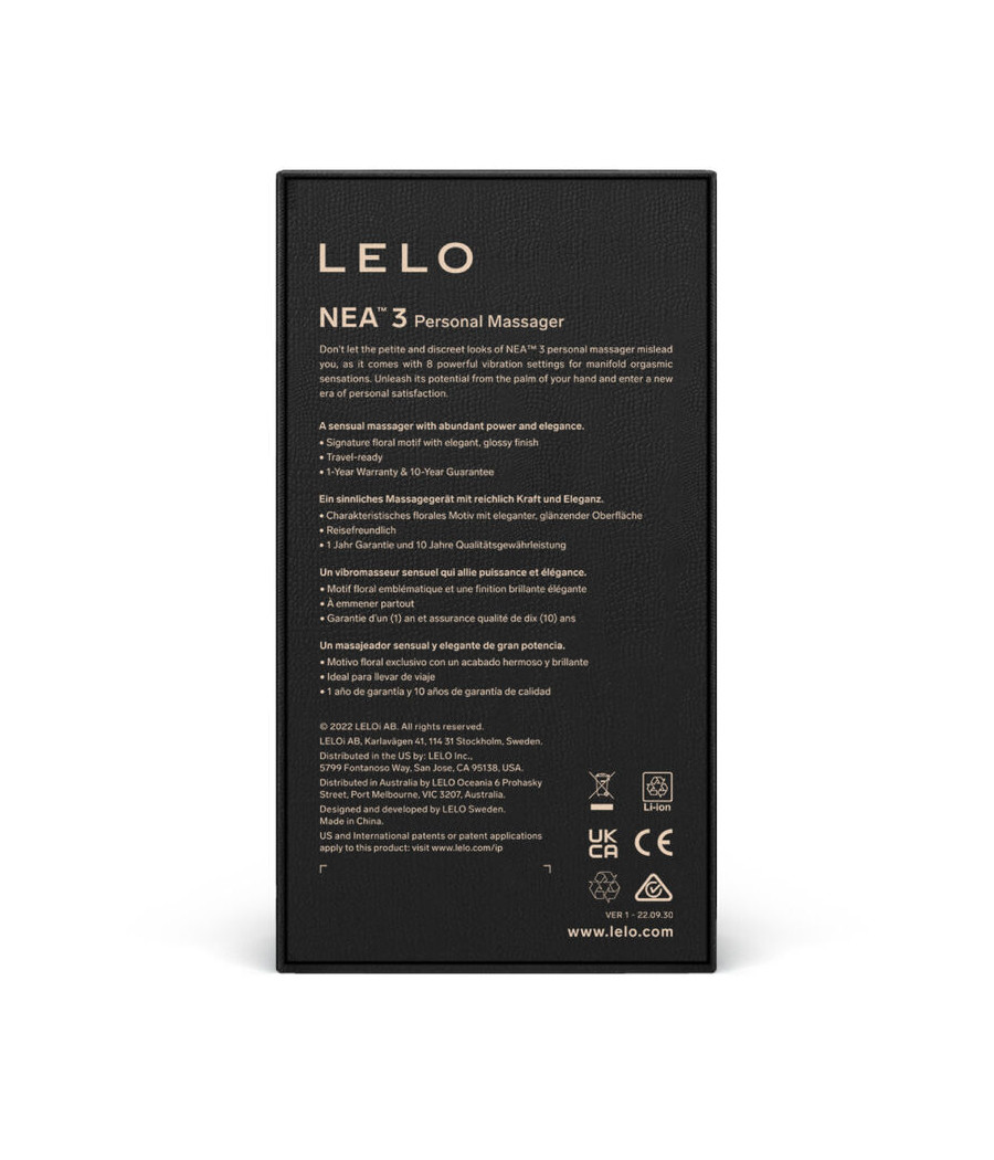 LELO - NEA 3 MASAJEADOR PERSONAL NEGRO