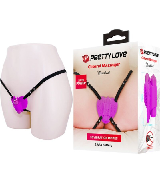 PRETTY LOVE - HEARTBEAT CLITORIS MASSAGER 10 VIBRATIONSMODI LILA