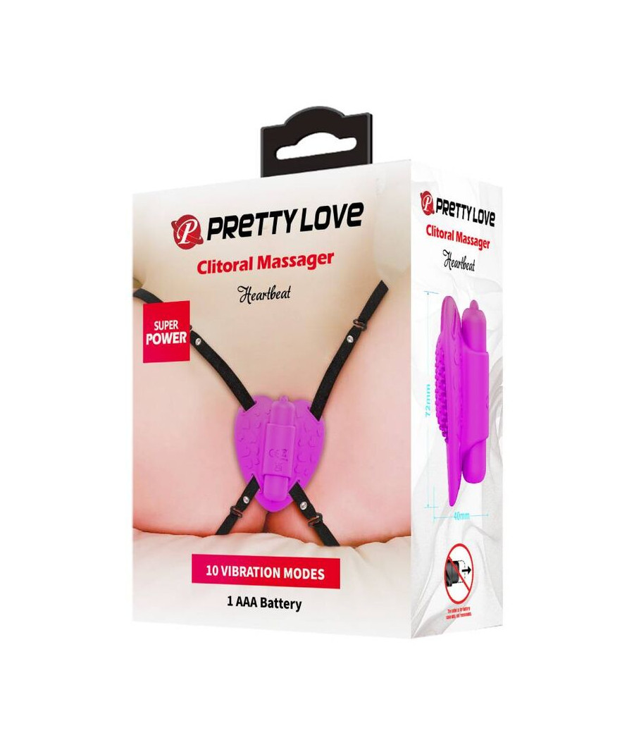 PRETTY LOVE - HEARTBEAT CLITORIS MASSAGER 10 MODOS DE VIBRAO ROXO