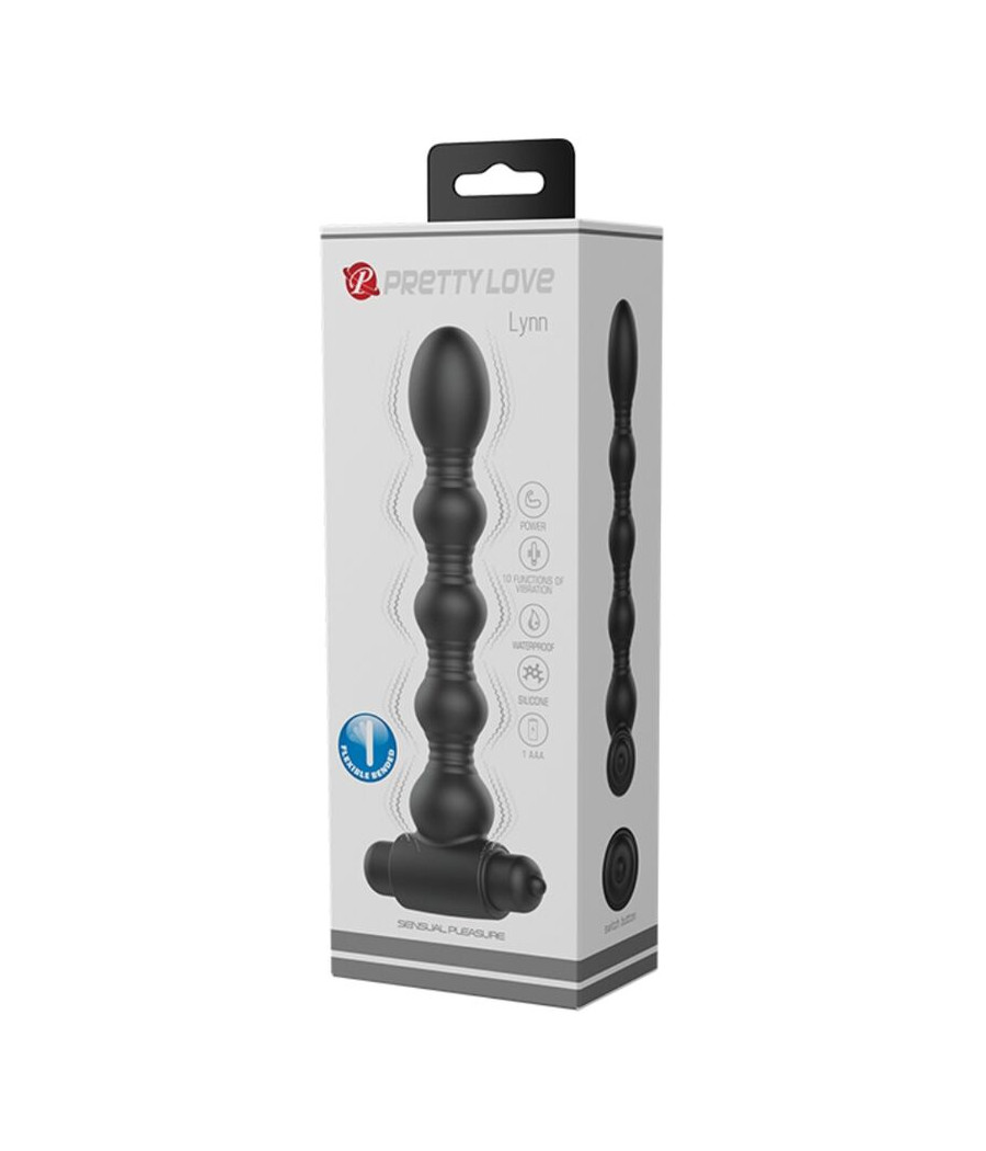 PRETTY LOVE - LYNN SILICONE ANAL PLUG 10 VIBRAÇÕES PRETO