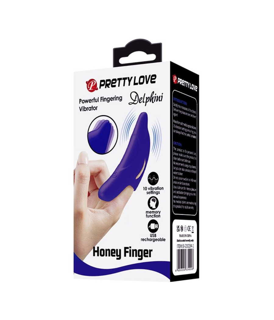 PRETTY LOVE - PUISSANT STIMULATEUR DE DOIGTS BLEU FONCÉ DELPHINI