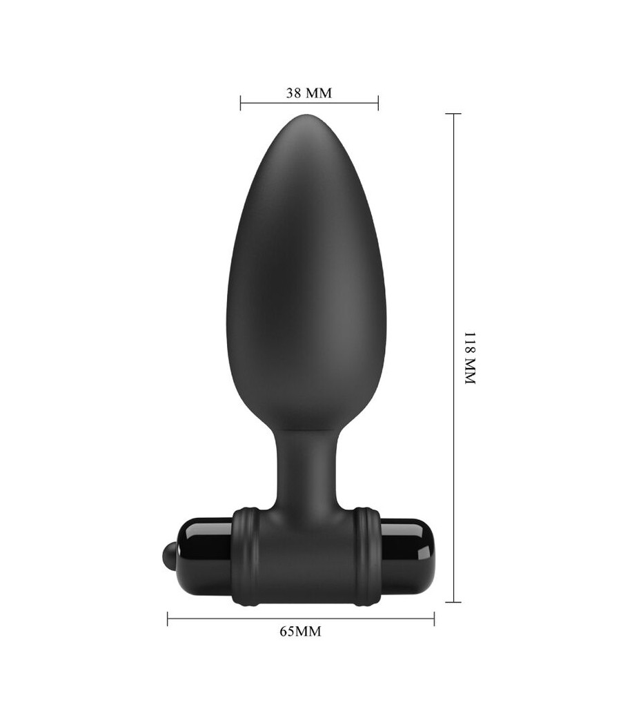 PRETTY LOVE - VIBRA BUTT PLUG 2 PLUG ANALE 10 VIBRAZIONI NERO