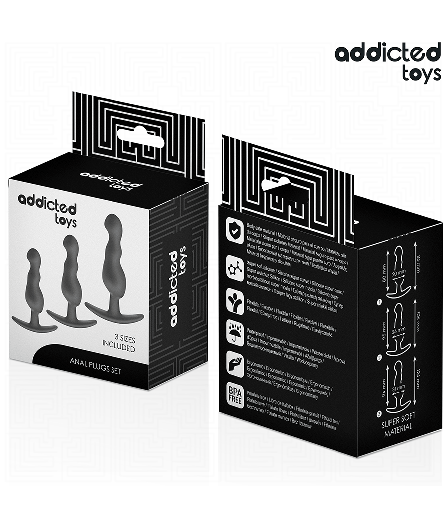 ADDICTED TOYS - SET DE 3 PLUG ANAL SILICONA MODELO 1