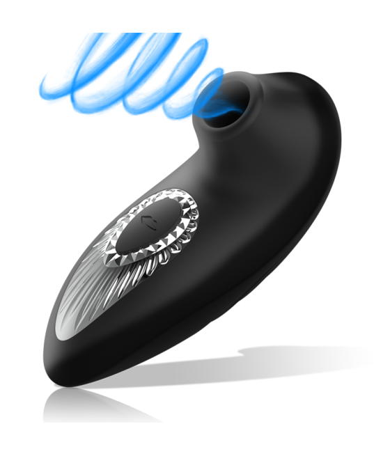 BLACK&SILVER - DRAKE DELUXE SUCKING VIBE RECHARGEABLE SILICONE BLACK