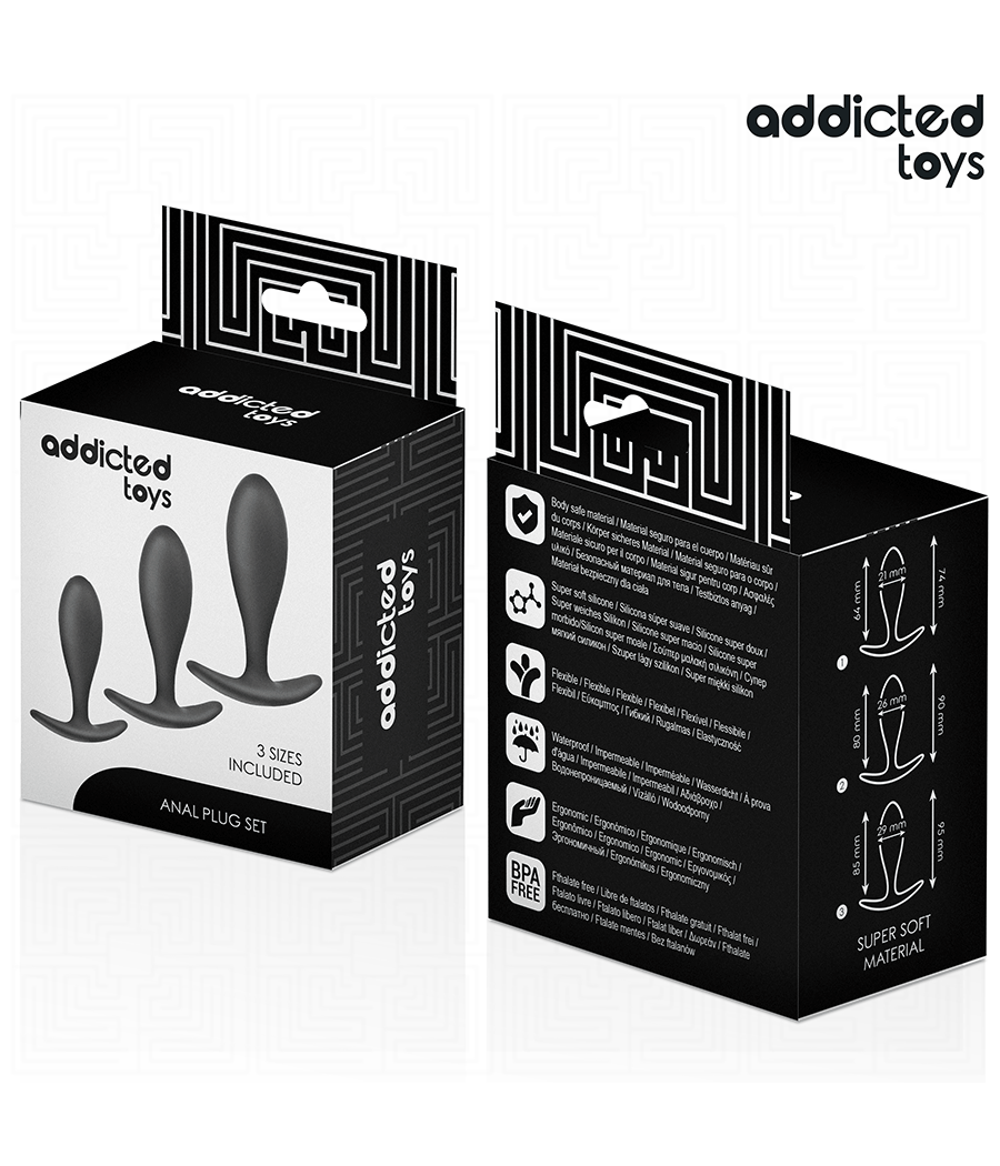 ADDICTED TOYS - SET OF 3 ANAL PLUG SILICONE MODEL 2