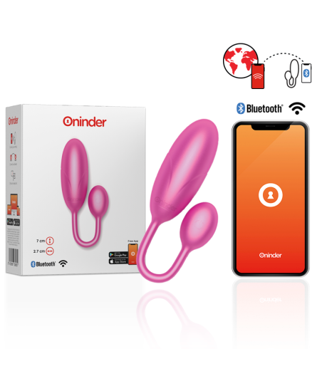 ONINDER - OVO VIBRATÓRIO DENVER ROSA 7 X 2,7 CM APLICATIVO GRATUITO