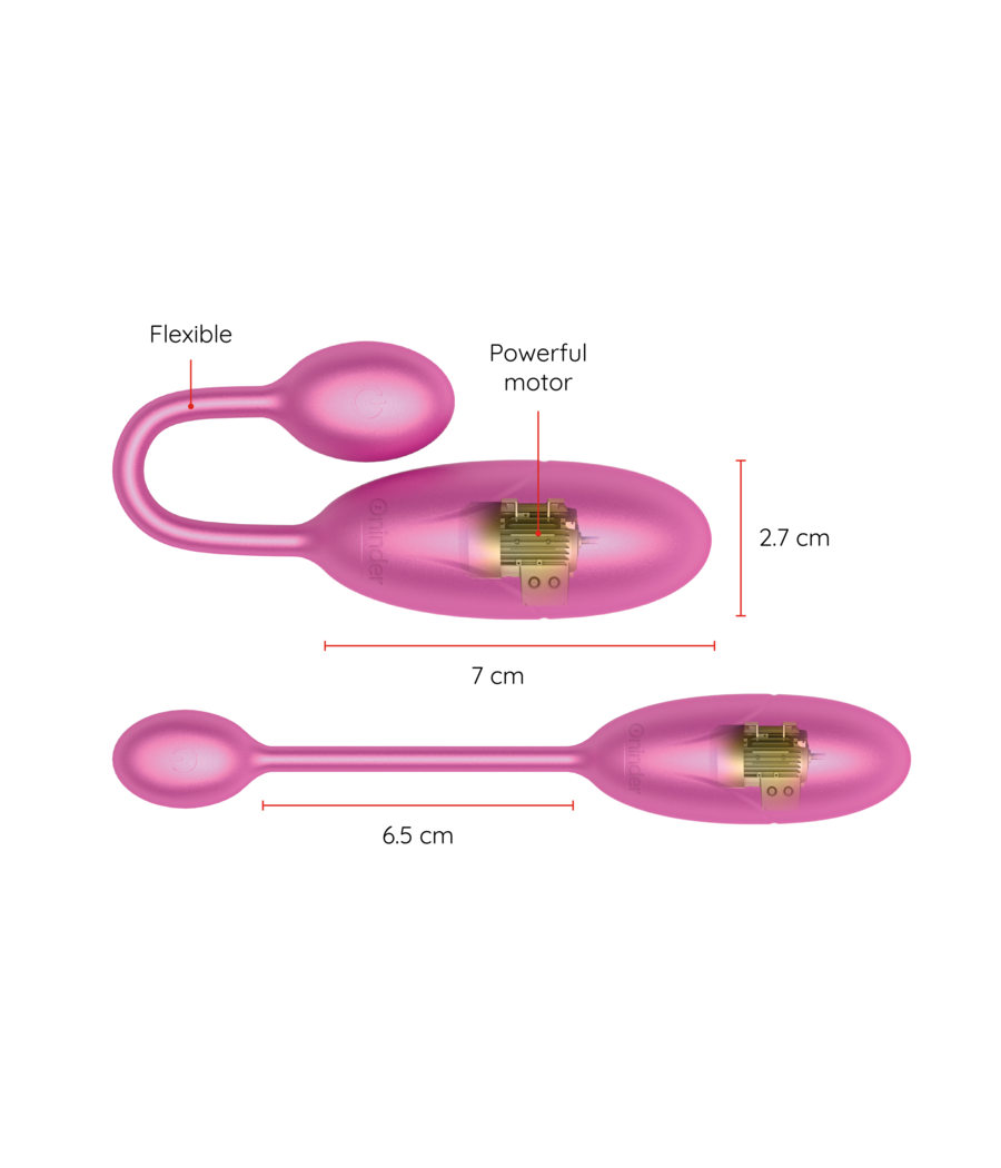 ONINDER - OVO VIBRATÓRIO DENVER ROSA 7 X 2,7 CM APLICATIVO GRATUITO