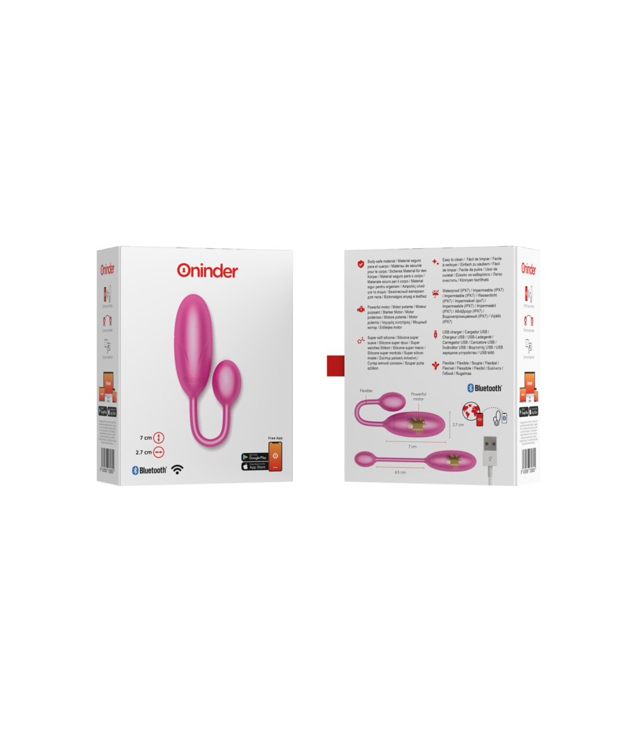 ONINDER - DENVER VIBRATING EGG PINK 7 X 2.7 CM FREE APP