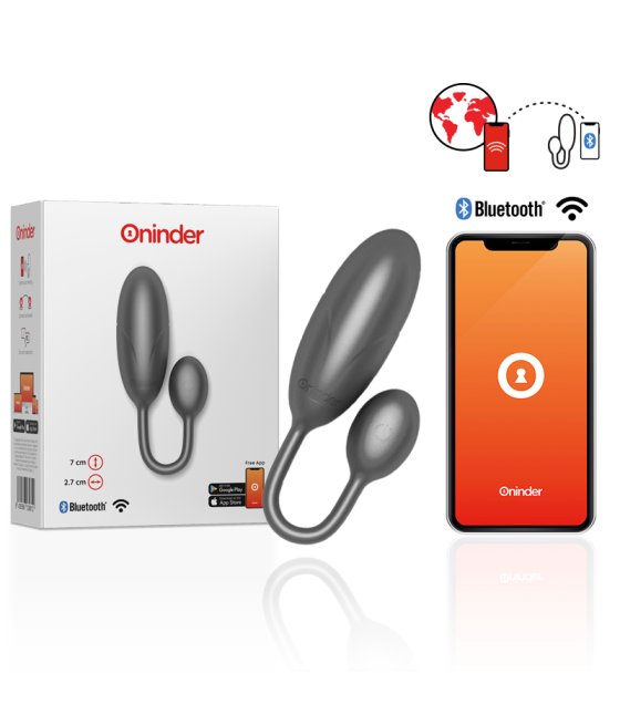 ONINDER - DENVER HUEVO VIBRADOR NEGRO 7 X 2.7 CM - APP GRATUITA