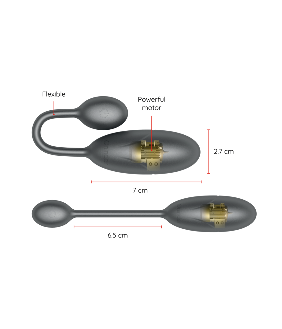 ONINDER - DENVER VIBRATING EGG BLACK 7 X 2.7 CM FREE APP