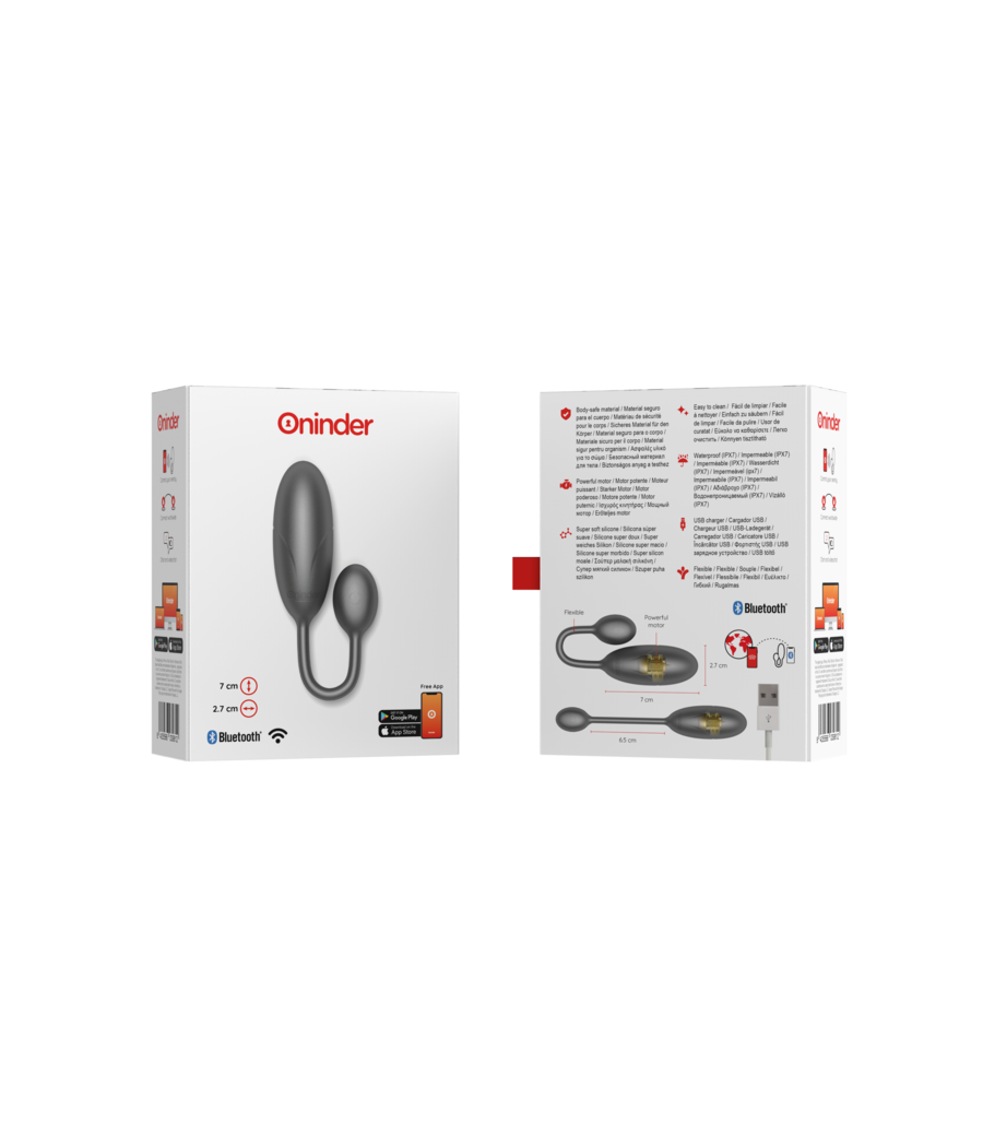 ONINDER - UOVO VIBRANTE DENVER NERO 7 X 2,7 CM APP. GRATUITA
