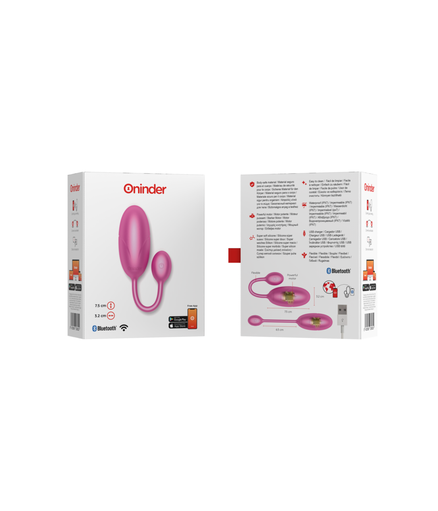 ONINDER - TOKYO VIBRIERENDES EI ROSA 7,5 X 3,2 CM KOSTENLOSE APP