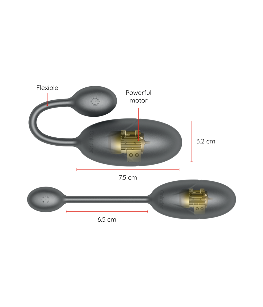 ONINDER - TOKYO VIBRATING EGG BLACK 7.5 X 3.2 CM FREE APP