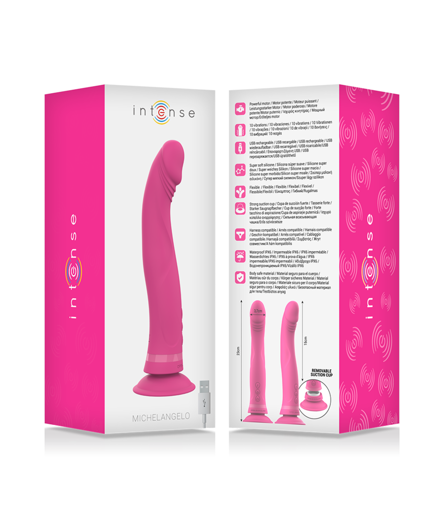INTENSE - DILDO VIBRATORE IN SILICONE ROSA MICHELANGELO
