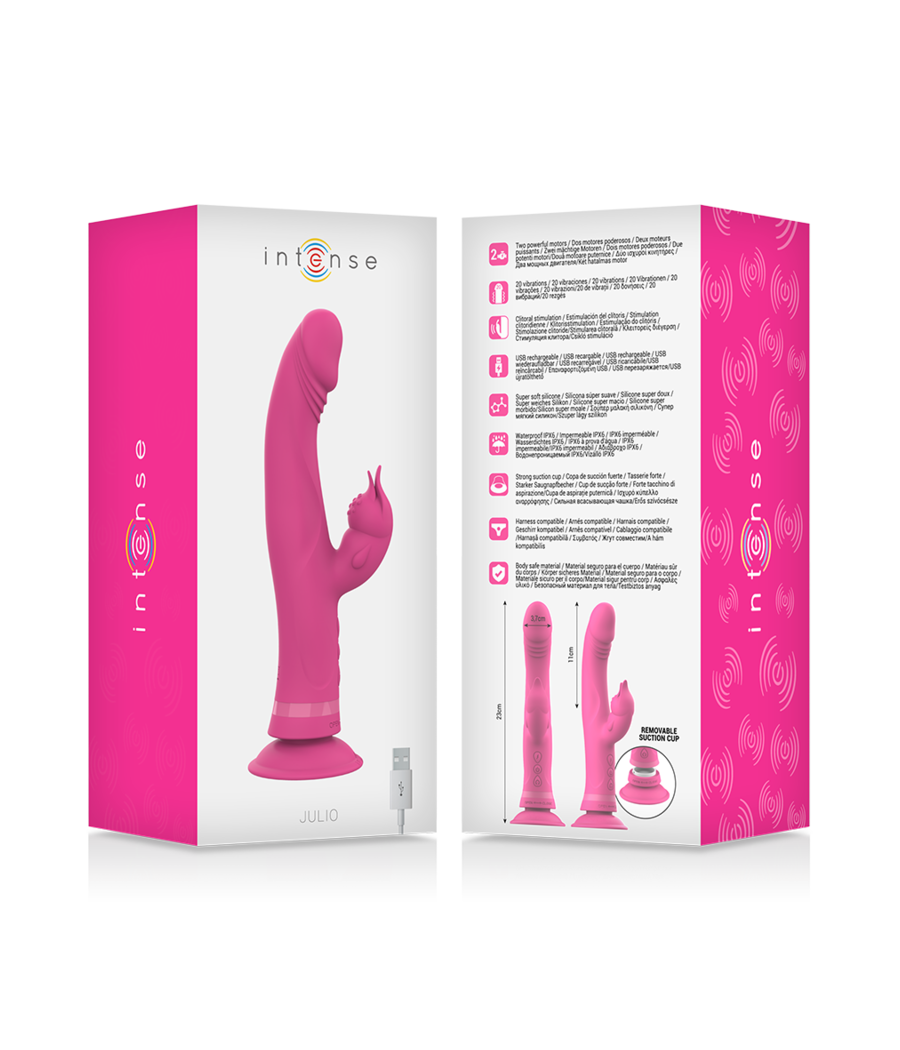 INTENSE - VIBRATEUR JULIO RABBIT SILICONE ROSE
