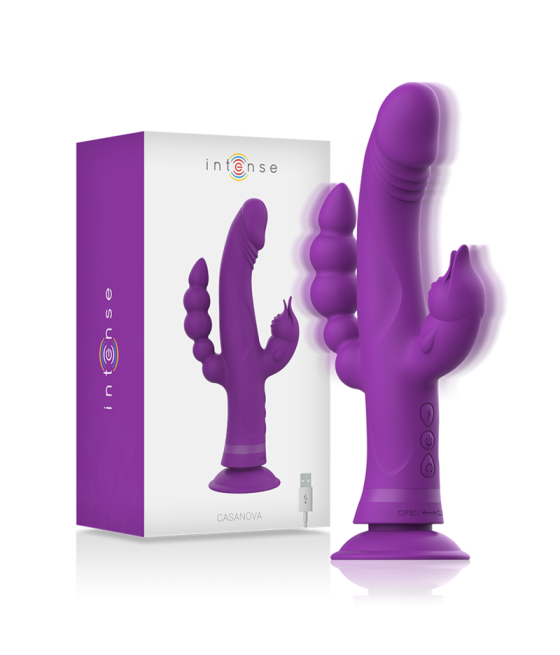 INTENSE - CASANOVA VIBRADOR RABBIT SILICONA TRIPLE MOTOR MORADO