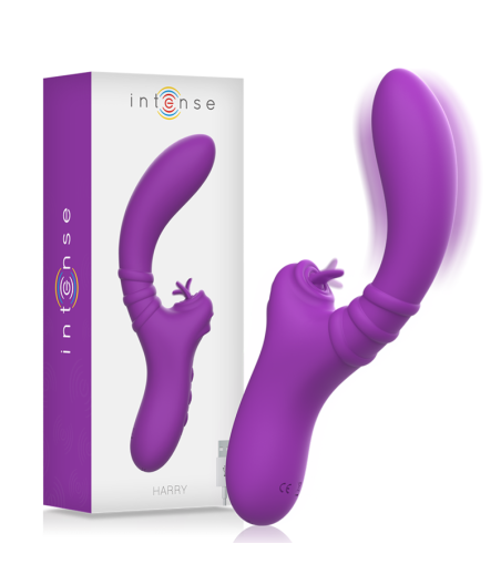 INTENSE - VIBRADOR FLEXÍVEL HARRY COM LÍNGUA ROXA