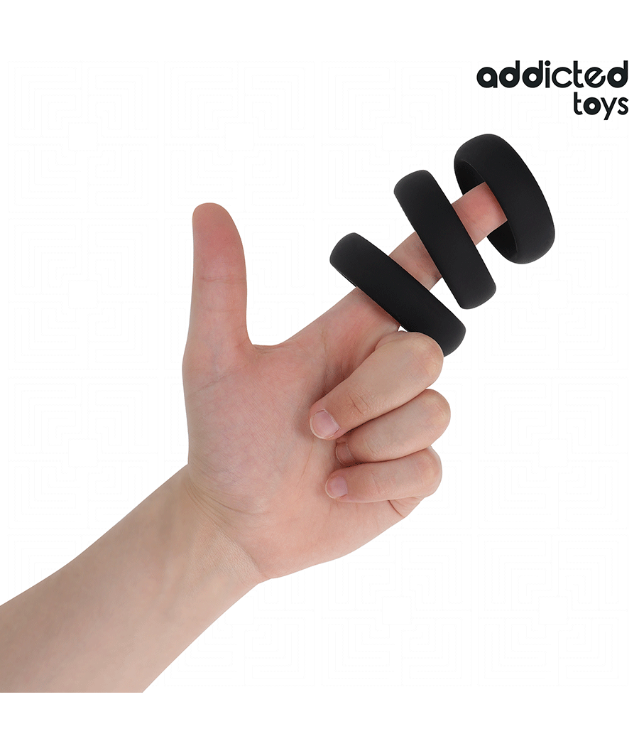 ADDICTED TOYS - SET OF FLAT SILICONE RINGS