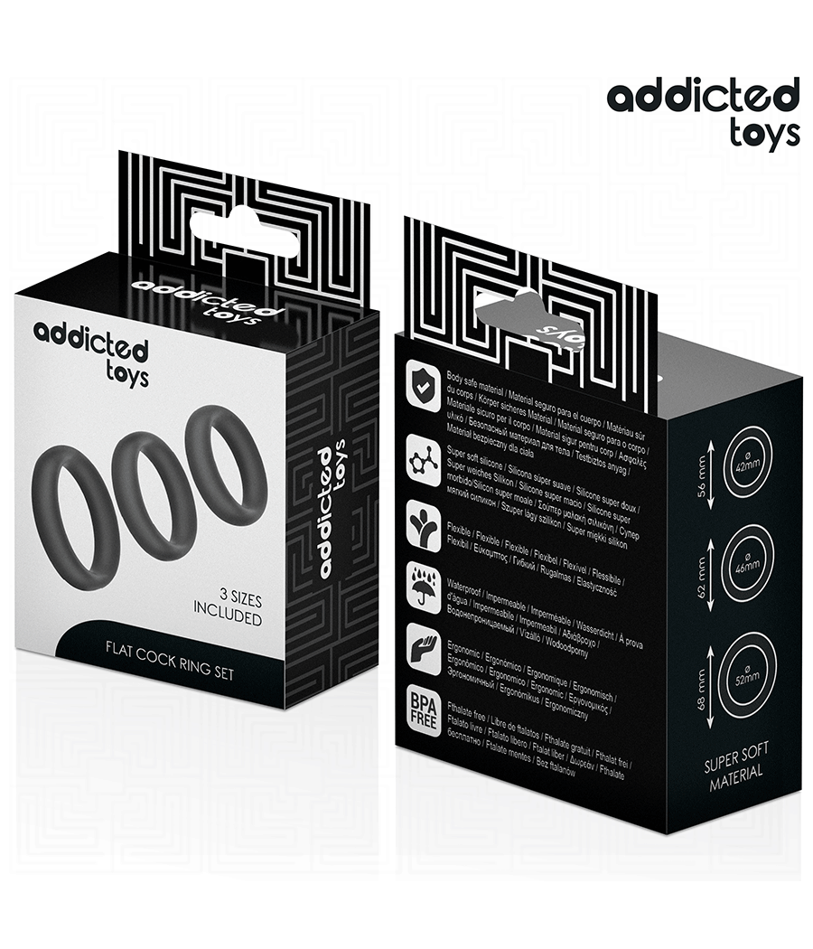 ADDICTED TOYS - LOT D'ANNEAUX PLATS EN SILICONE