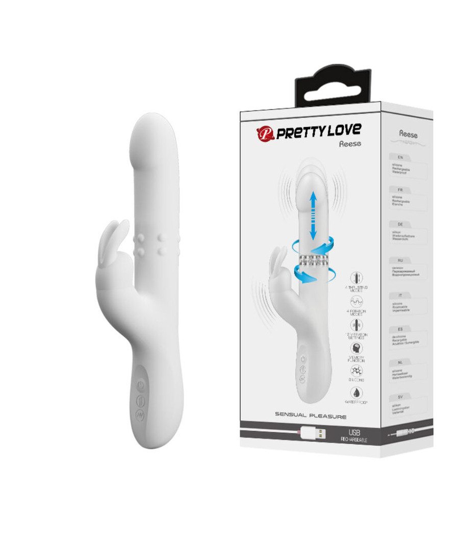 PRETTY LOVE - REESE VIBRADOR CON ROTACIÓN PLATEADO