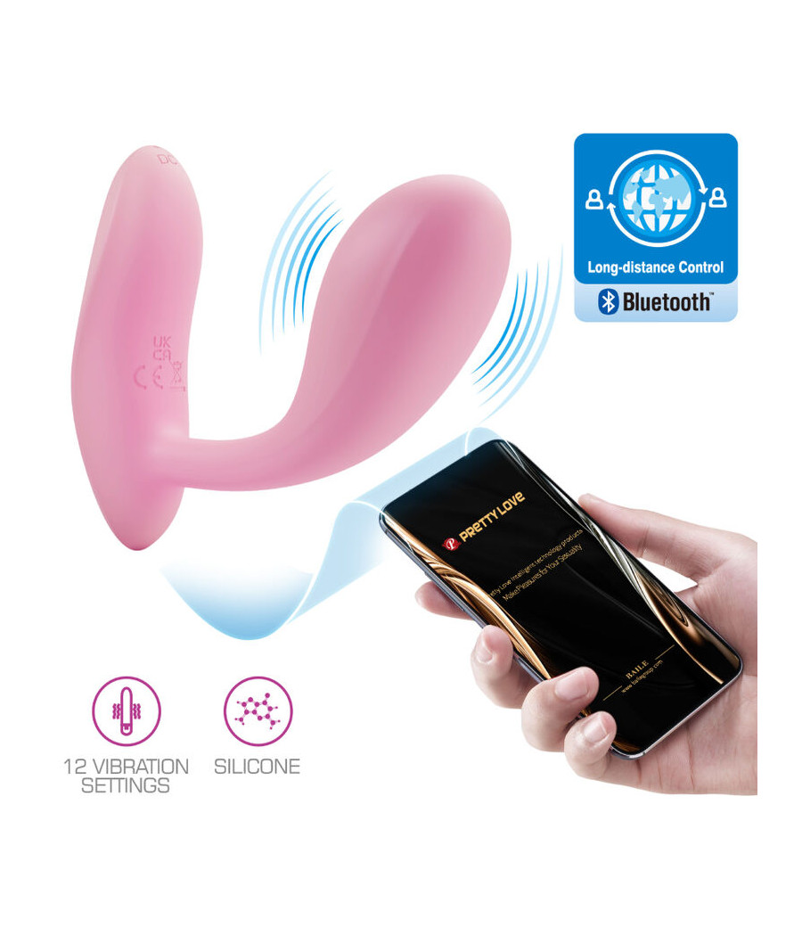 PRETTY LOVE - BAIRD G-SPOT 12 VIBRAÕES RECARREGVEL ROSA APLICATIVO