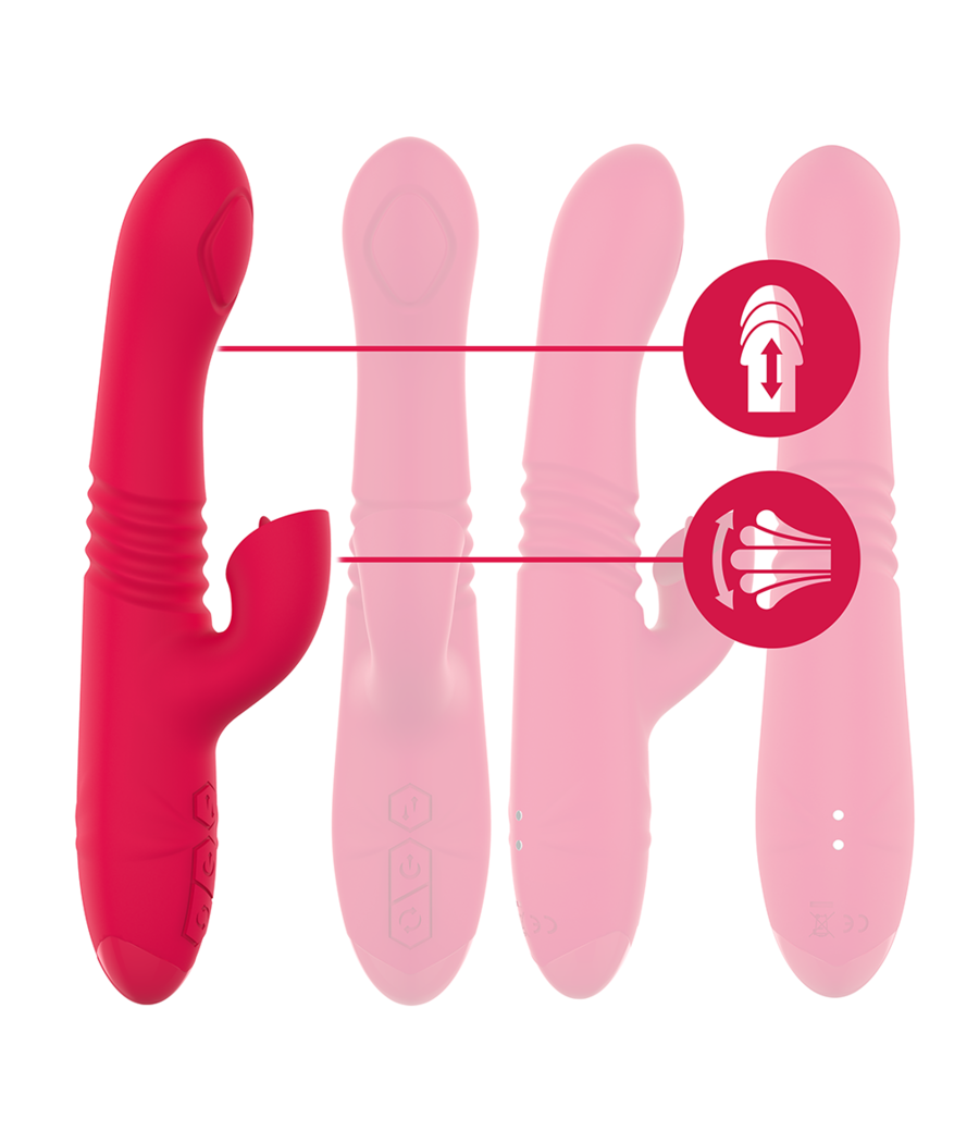 INTENSE - DUA MULTIFUNCTION RECHARGEABLE UP & DOWN VIBRATOR WITH RED TONGUE