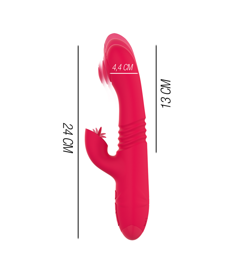 INTENSE - DUA VIBRADOR MULTIFUNCIÓN RECARGABLE UP & DOWN CON LENGUA ROJO