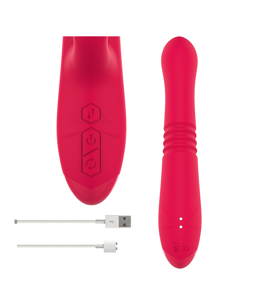 INTENSE - VIBRATORE MULTIFUNZIONE RICARICABILE UP & DOWN DUA CON LINGUA ROSSA