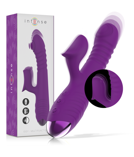 INTENSE - IGGY MULTIFUNCTION RECHARGEABLE VIBRATOR UP & DOWN WITH CLITORAL STIMULATOR PURPLE