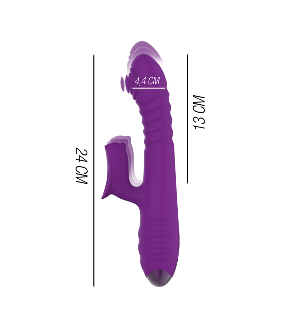 INTENSE - IGGY MULTIFUNCTION RECHARGEABLE VIBRATOR UP & DOWN WITH CLITORAL STIMULATOR PURPLE