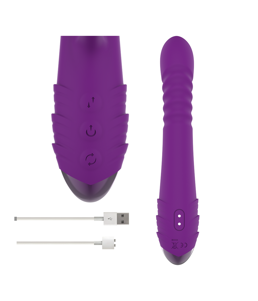 INTENSE - VIBRATORE MULTIFUNZIONE RICARICABILE IGGY UP & DOWN CON STIMOLATORE CLITORALE VIOLA