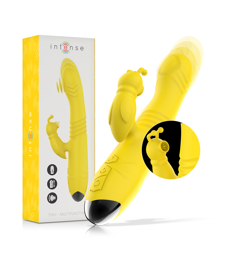 INTENSE - TOKY MULTIFUNKTIONSVIBRATOR UP & DOWN MIT KLITORELSTIMULATOR GELB