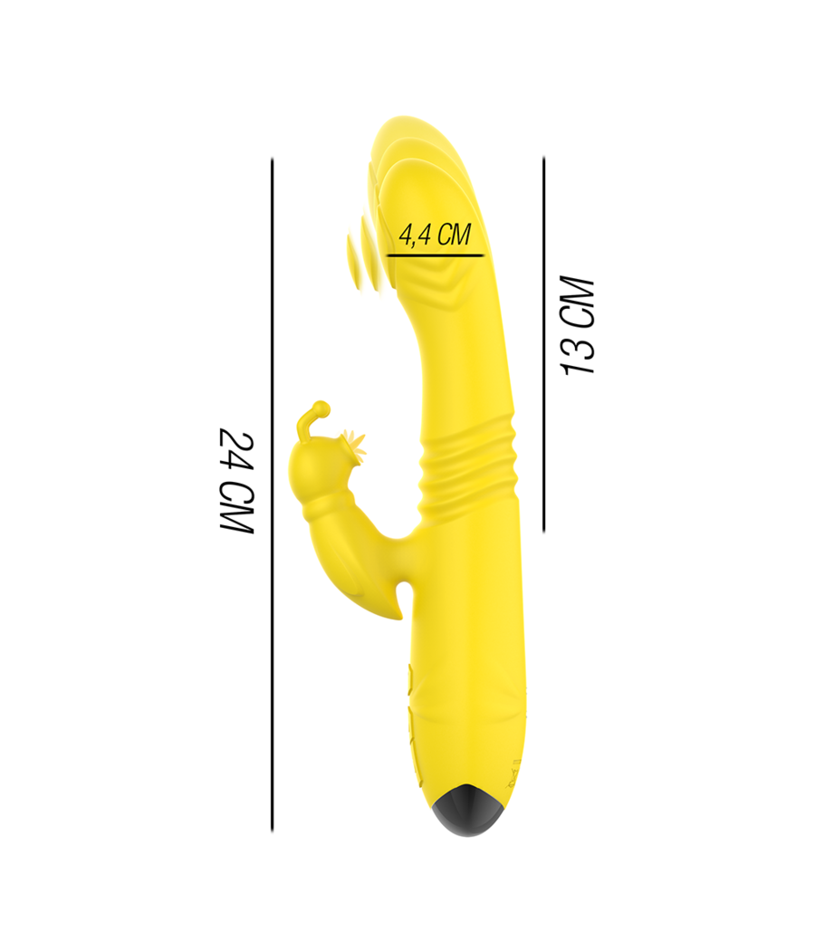 INTENSE - VIBRATEUR MULTIFONCTION TOKY UP & DOWN AVEC STIMULATEUR CLITORAL JAUNE