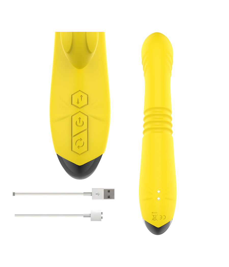 INTENSE - VIBRATEUR MULTIFONCTION TOKY UP & DOWN AVEC STIMULATEUR CLITORAL JAUNE