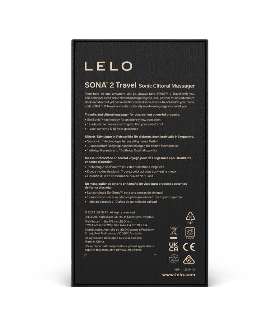 LELO - SONA 2 TRAVEL VIOLA MASSAGGIATORE SONICO PER CLITORIDE
