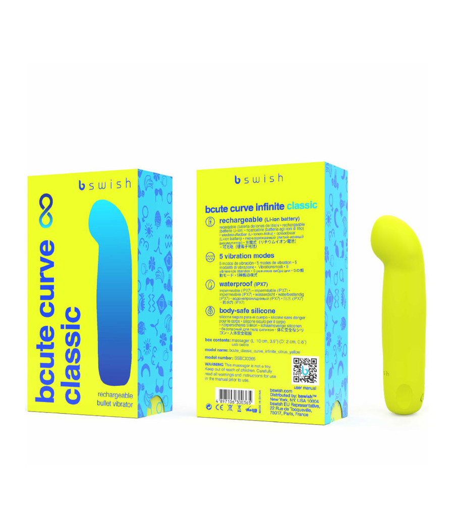 B SWISH - BCUTE CURVE INFINITE KLASSISCHER WIEDERAUFLADBARER SILIKONVIBRATOR GELB