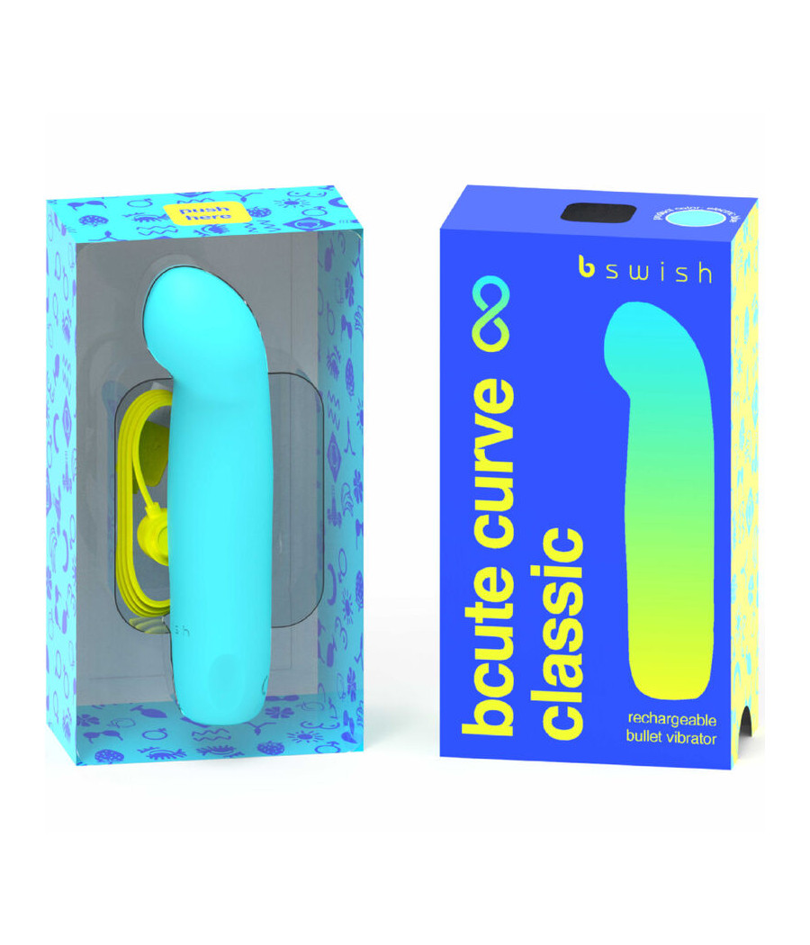 B SWISH - BCUTE CURVE INFINITE CLASSIC RECHARGEABLE VIBRATOR BLUE SILICONE