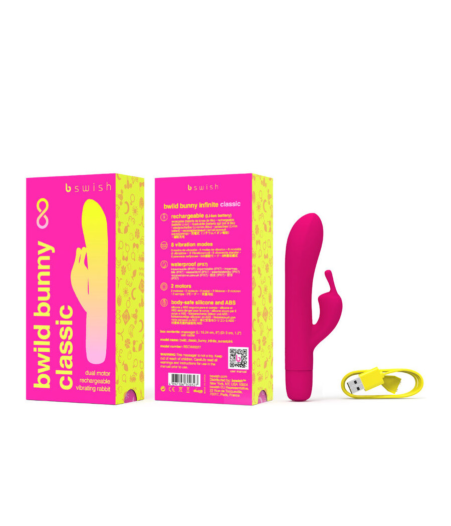 B SWISH - BWILD BUNNY INFINITE CLASSIC VIBRATORE RICARICABILE IN SILICONE ROSA