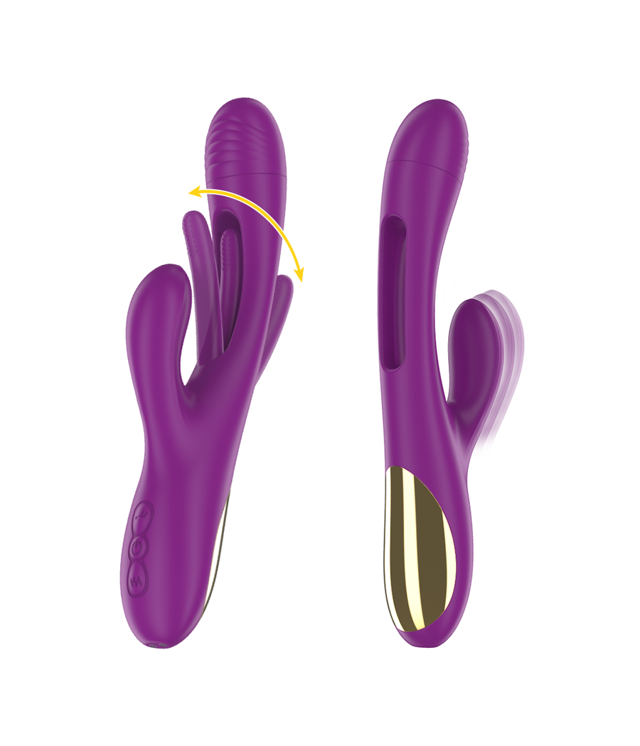 INTENSE - APOLO RECHARGEABLE MULTIFUNCTION VIBRATOR 7 VIBRATIONS WITH SWINGING MOTION PURPLE