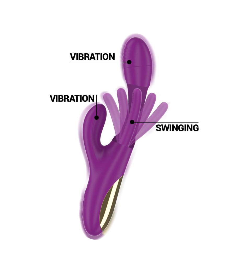 INTENSE - APOLO RECHARGEABLE MULTIFUNCTION VIBRATOR 7 VIBRATIONS WITH SWINGING MOTION PURPLE