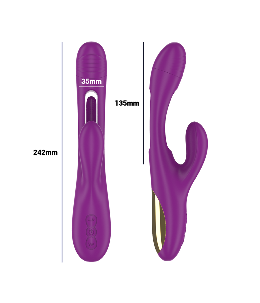 INTENSE - APOLO RECHARGEABLE MULTIFUNCTION VIBRATOR 7 VIBRATIONS WITH SWINGING MOTION PURPLE
