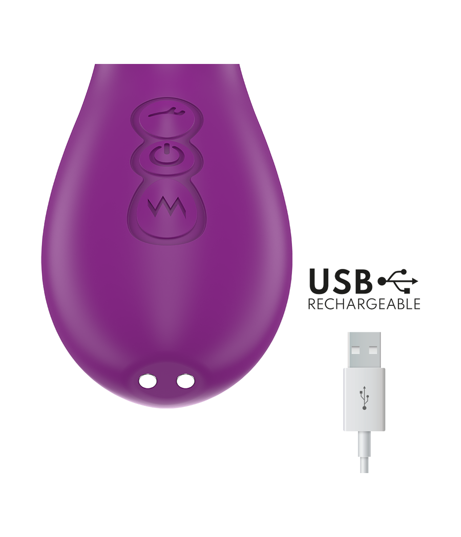 INTENSE - APOLO VIBRADOR MULTIFUNCIÓN RECARGABLE 7 VIBRACIONES CON LENGUA OSCILANTE MORADO