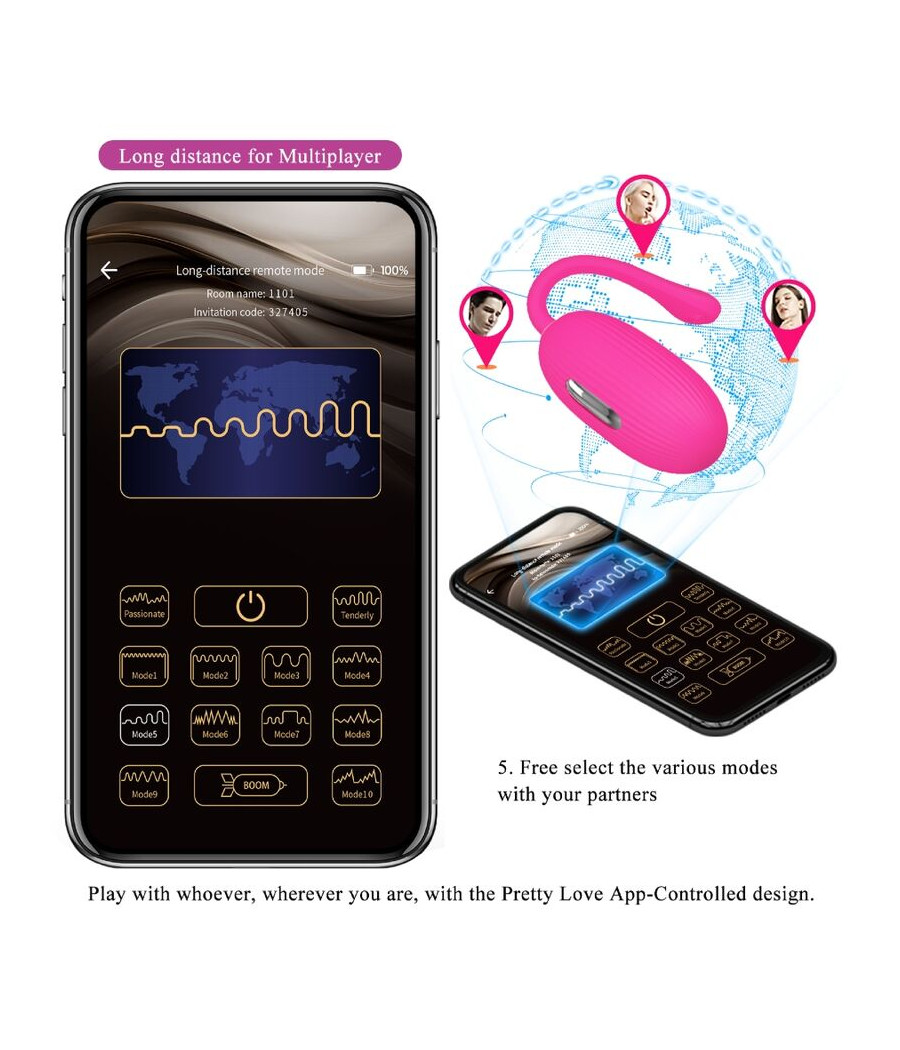 PRETTY LOVE - DOREEN UOVO VIBRANTE RICARICABILE MAGENTA TELECOMANDO