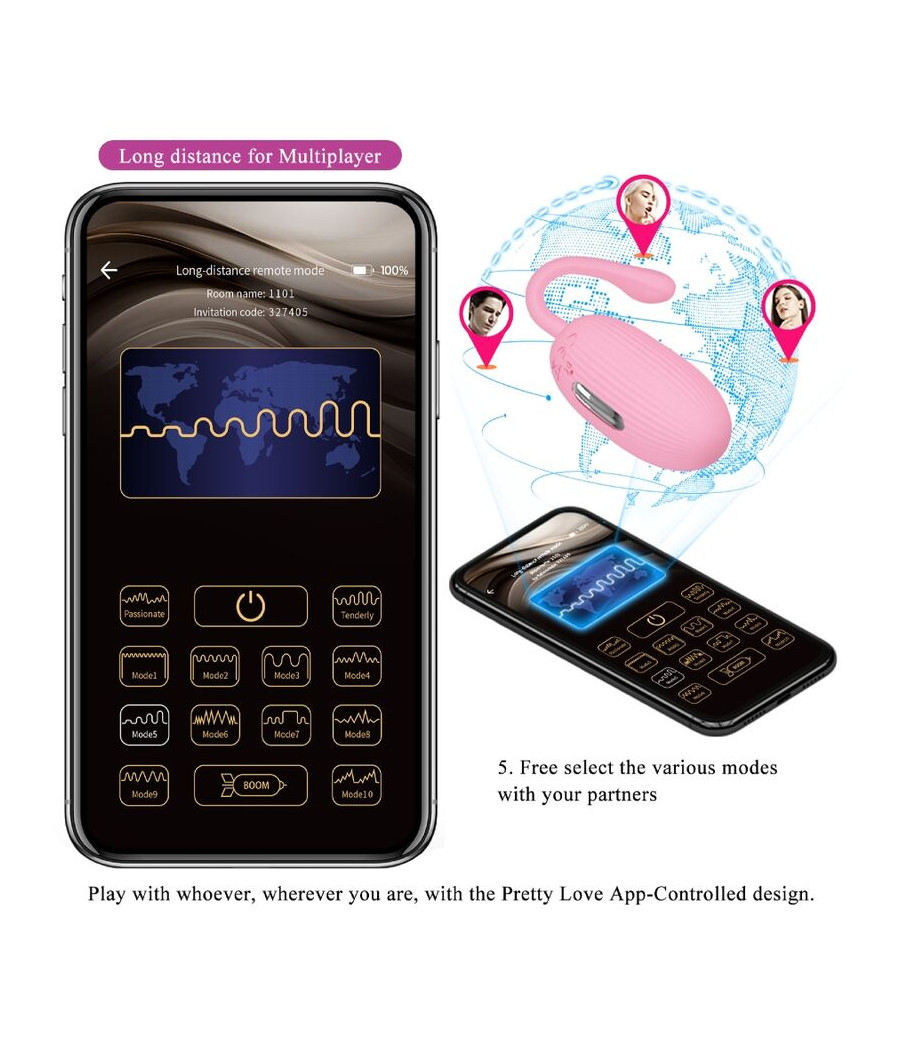 PRETTY LOVE - UOVO VIBRANTE RICARICABILE DOREEN PINK