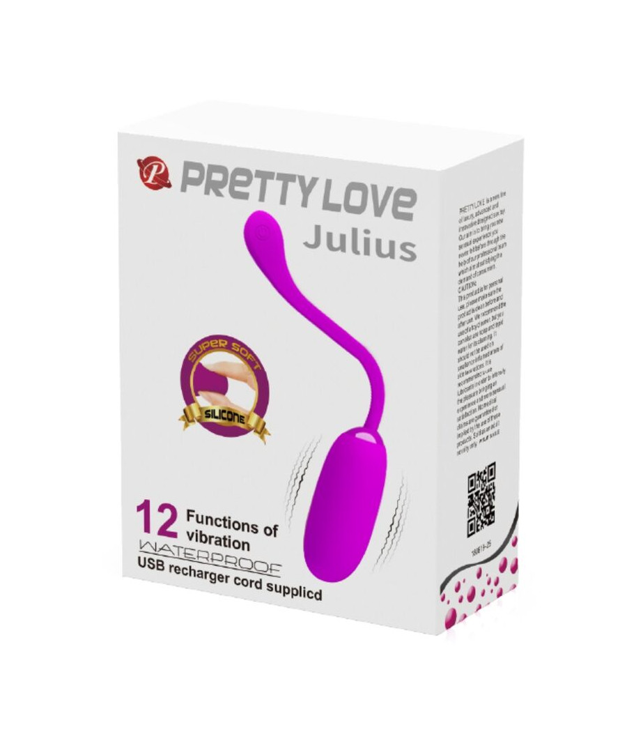 PRETTY LOVE - JULIUS WATERPROOF-RECHARGEABLE VIBRATING EGG PURPLE